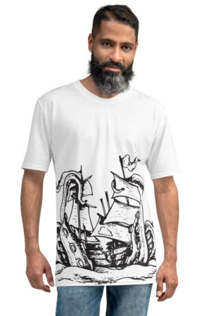 Kraken vs. Ship All Over Graphic T-Shirt