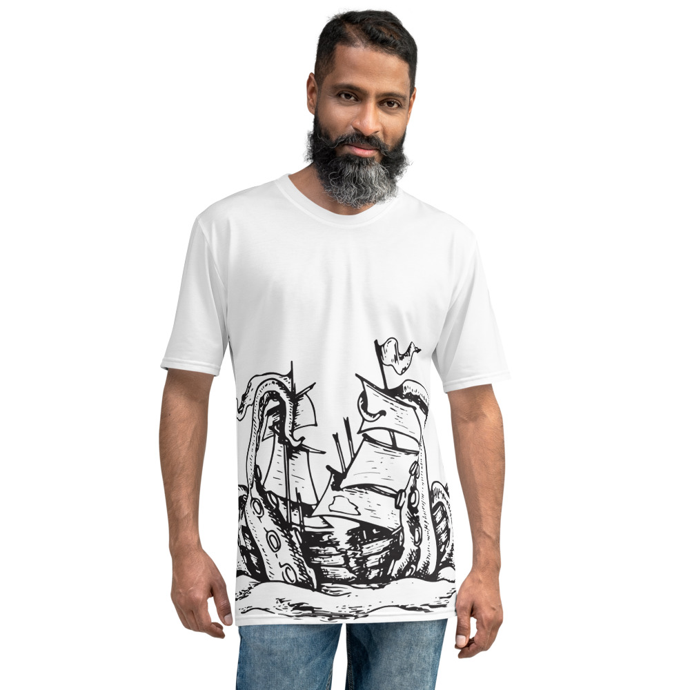 Kraken vs. Ship All Over Graphic T-Shirt