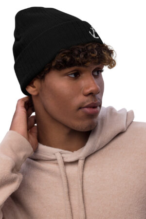 Embroidered Atlantic Anchor Ribbed knit beanie