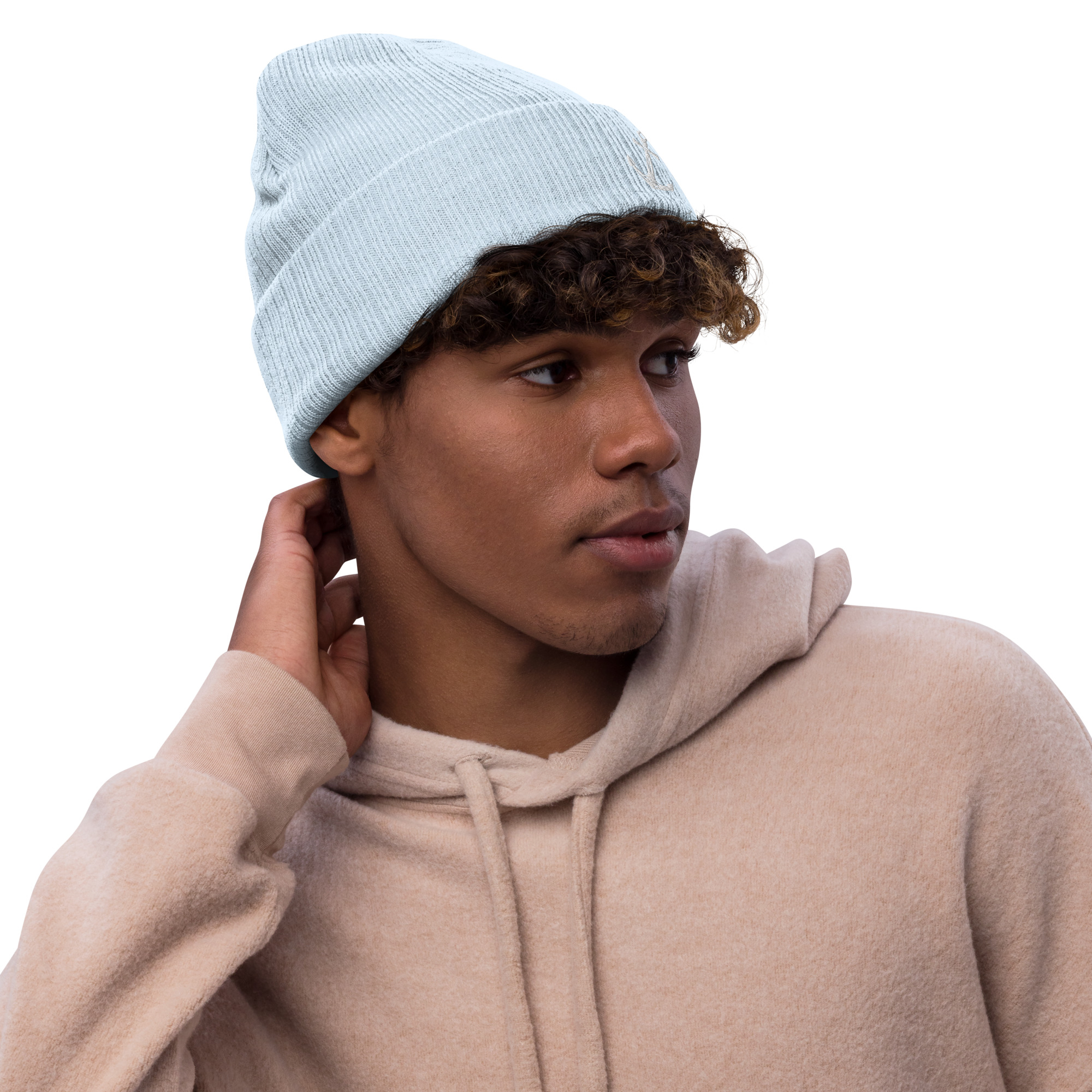 Embroidered Atlantic Anchor Ribbed knit beanie - Image 9