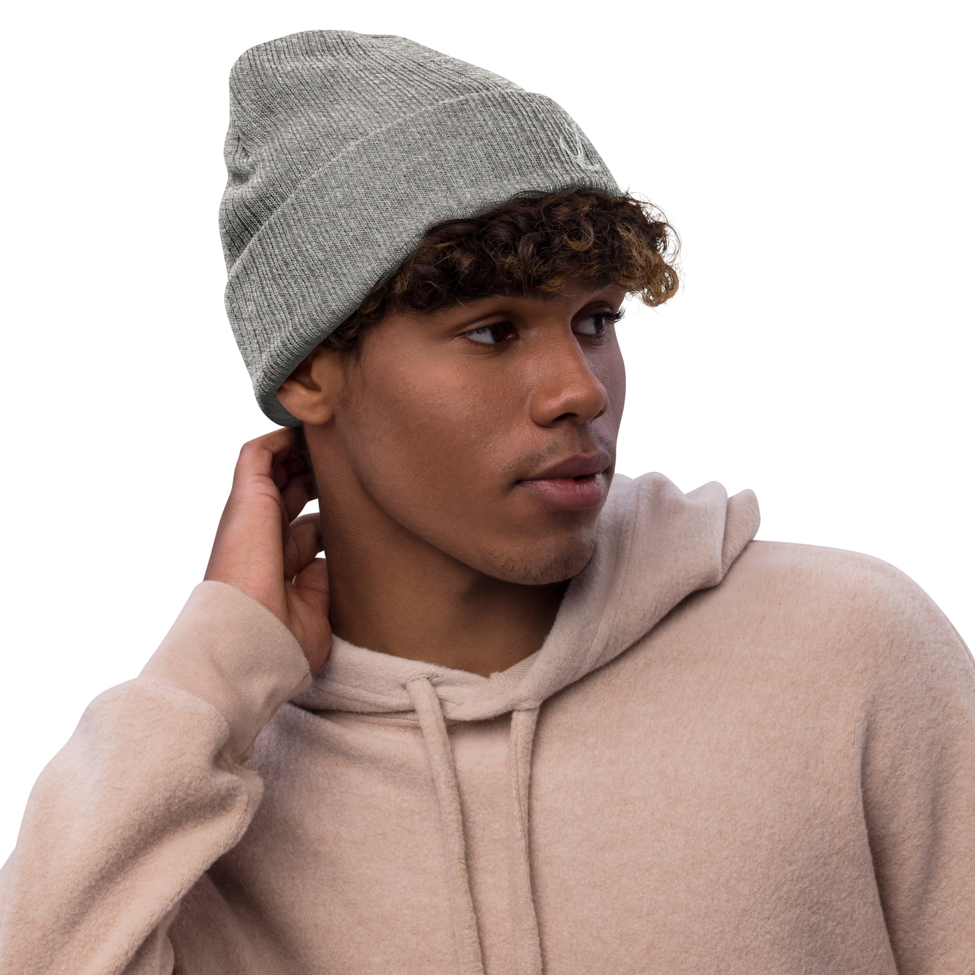 Embroidered Atlantic Anchor Ribbed knit beanie - Image 7