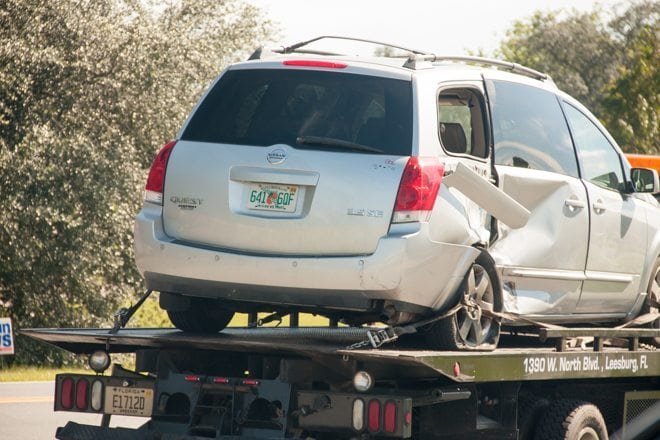 Motorcycle vs minivan accident Main Street High Street Leesburg