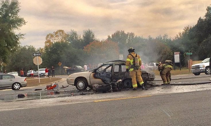 Fiery motorcycle crash in Ocala on SR 200